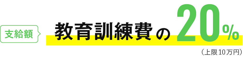 支給額 教育訓練費の20％